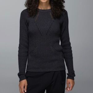 Lululemon sweater womens 2/4 gray better sweater with pockets minimalist office